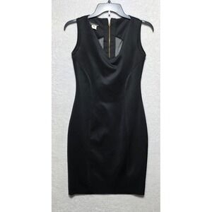 Le Group Woman Black Mesh Cutout Bodycon Dress Sleeveless Made in Italy Small